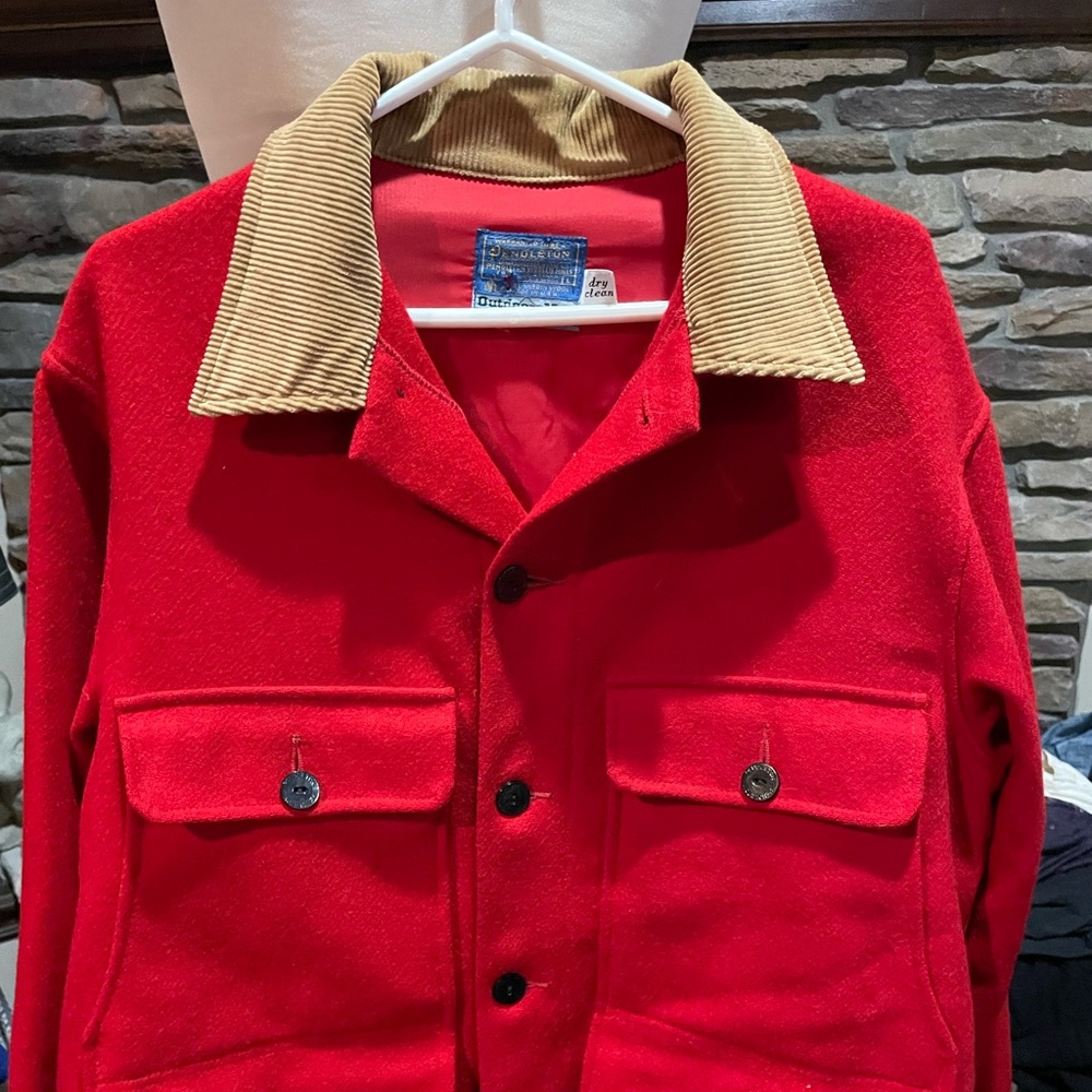 Woolrich Red Jacket with Beige Collar